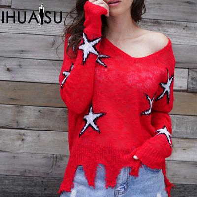 Женский осенне-зимний свитер с круглым вырезом, свободный свитер с геометрическим узором, большой размер, трикотажный топ