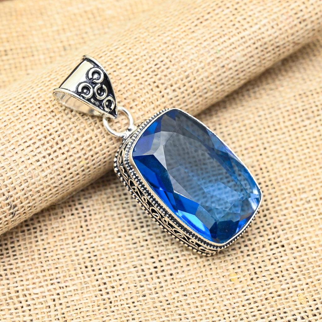 Танзанит, драгоценный камень, ювелирные изделия из стерлингового серебра 925 пробы, изысканный кулон ручной работы для нее