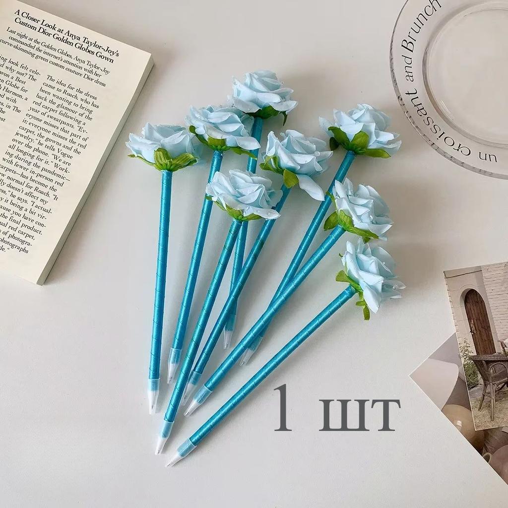 1 шт. Милая имитация цветочной гелевой ручки, креативный дизайн, перо, цветок, шариковая ручка для детей, милая канцелярская ручка, школьные принадлежности