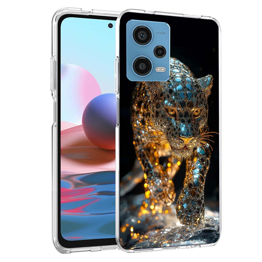 Чехол для телефона с принтом гепарда и бриллиантами-иллюзиями для Redmi Note 13 12 14 15 Pro Plus 13R 11 11T 11E 11S 10 Pro 10S 9 9S Чехол Cell Cl