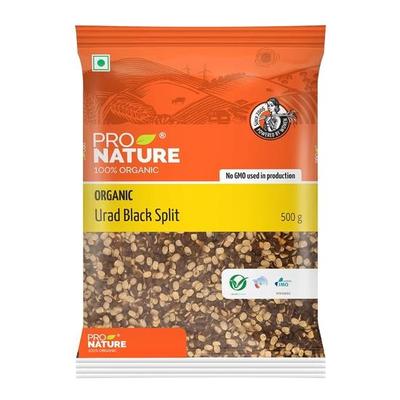 Pro Nature 100% органический Urad Black Split, 500 грамм