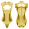 Женский комбинезон без рукавов с металлическим вырезом спереди, купальник для бассейна, вечерние купальники