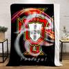 A stylized Portuguese football emblem with dynamic swirls and bold colors. for all seasons blanket lunch break throw gift