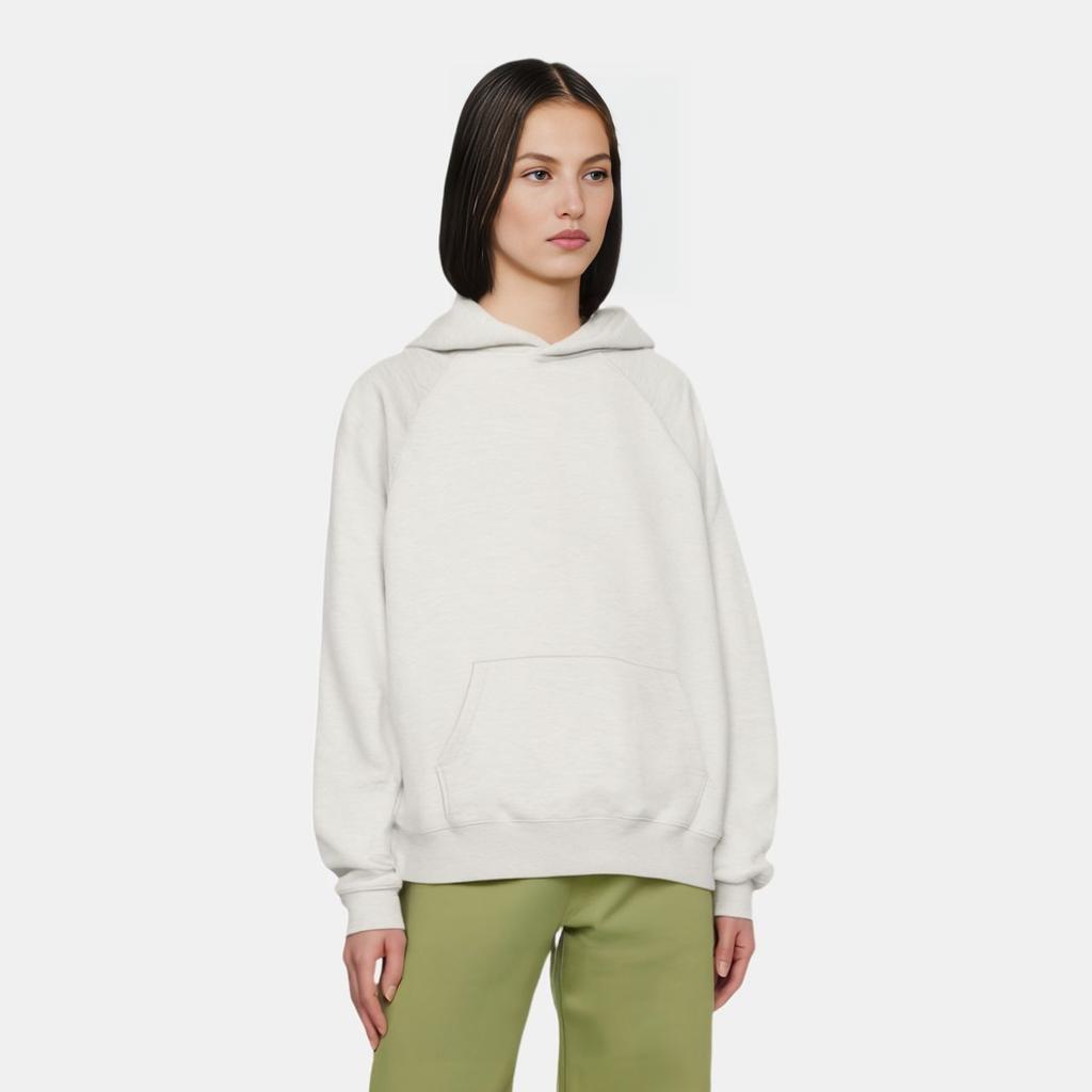 Fear of God Essentials SS21 Fleece-Lined Plain Pullover Hoodie Unisex Tops Light-Heather-Oatmeal FOG-SS21-593