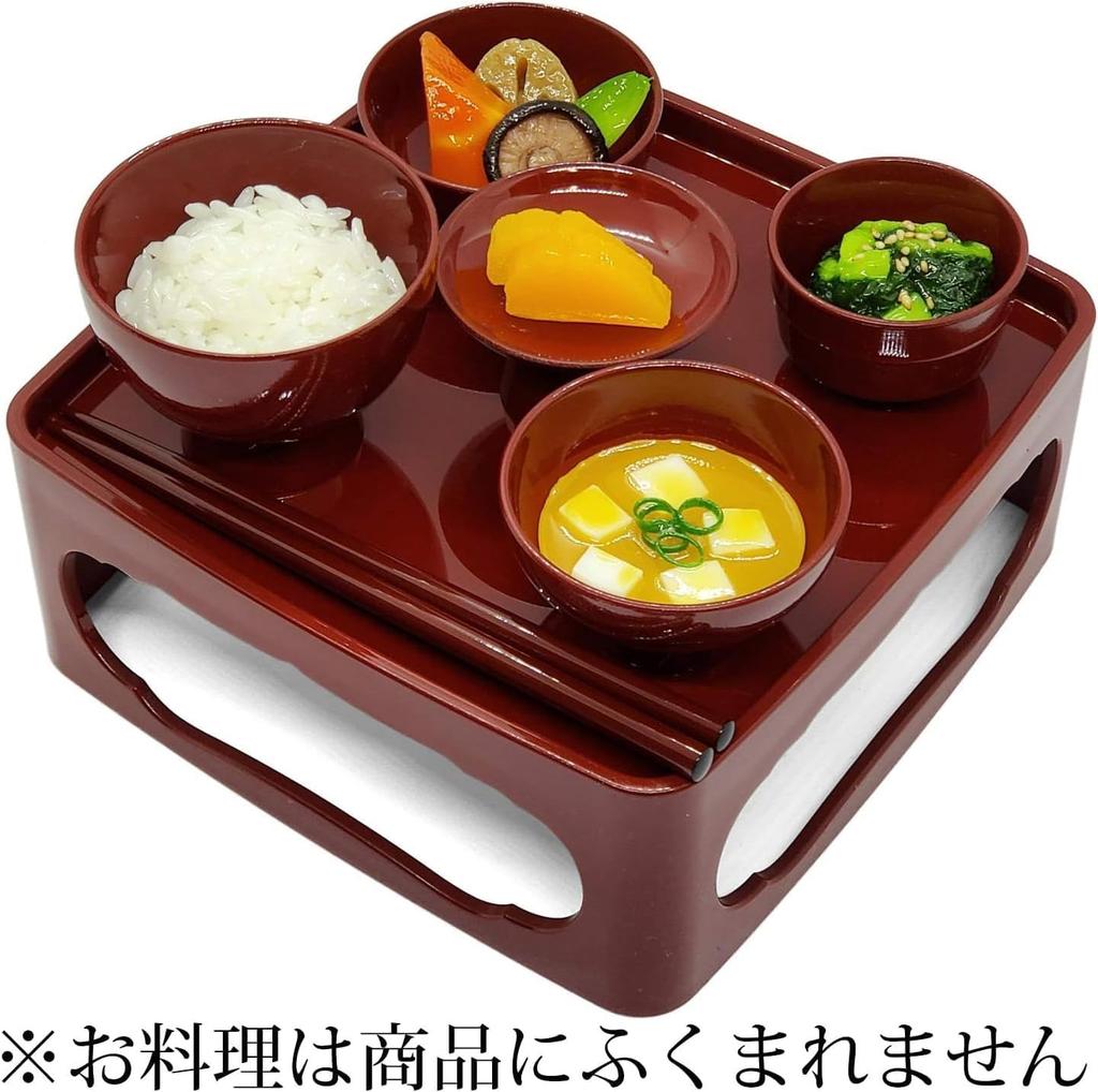 Urushi Product Buddhist Meal Tray (All Vermilion, 6.5 inches)