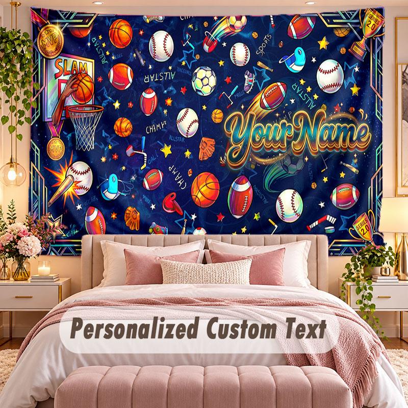 Decorative Artwork (37) Theme Wall Tapestry Customized With Name Text Personalized Hanging Tapestry For Bedroom Living Room Decor