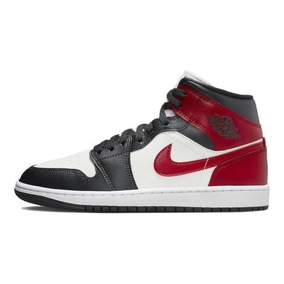 Женские кроссовки Air 1 Mid Black Toe Red Sail Off-Noir BQ6472-160