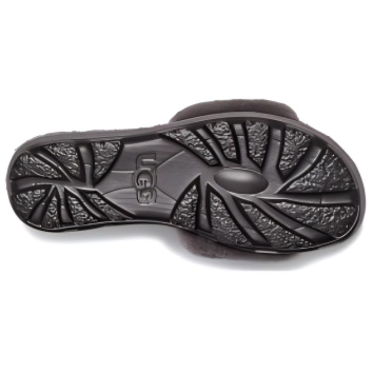 UGG Open Toe Flat Comfortable Odor Resistant Slide Sandals Women Sandals Charcoal 1100892-CHRC
