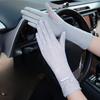 Sunscreen Gloves for Women's Thin Driving Anti Slip Ice Silk Breathable Medium Length Driving Riding Lace Touch Screen Gloves