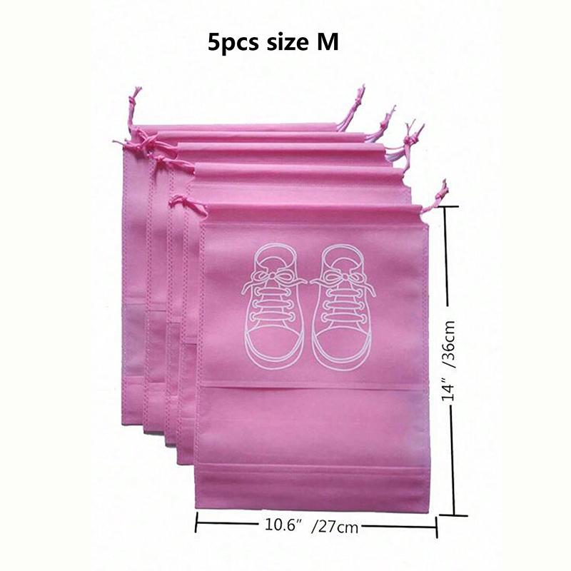 5 Pack Portable Travel Shoe Bag, Space-saving Dust-proof Storage Bag