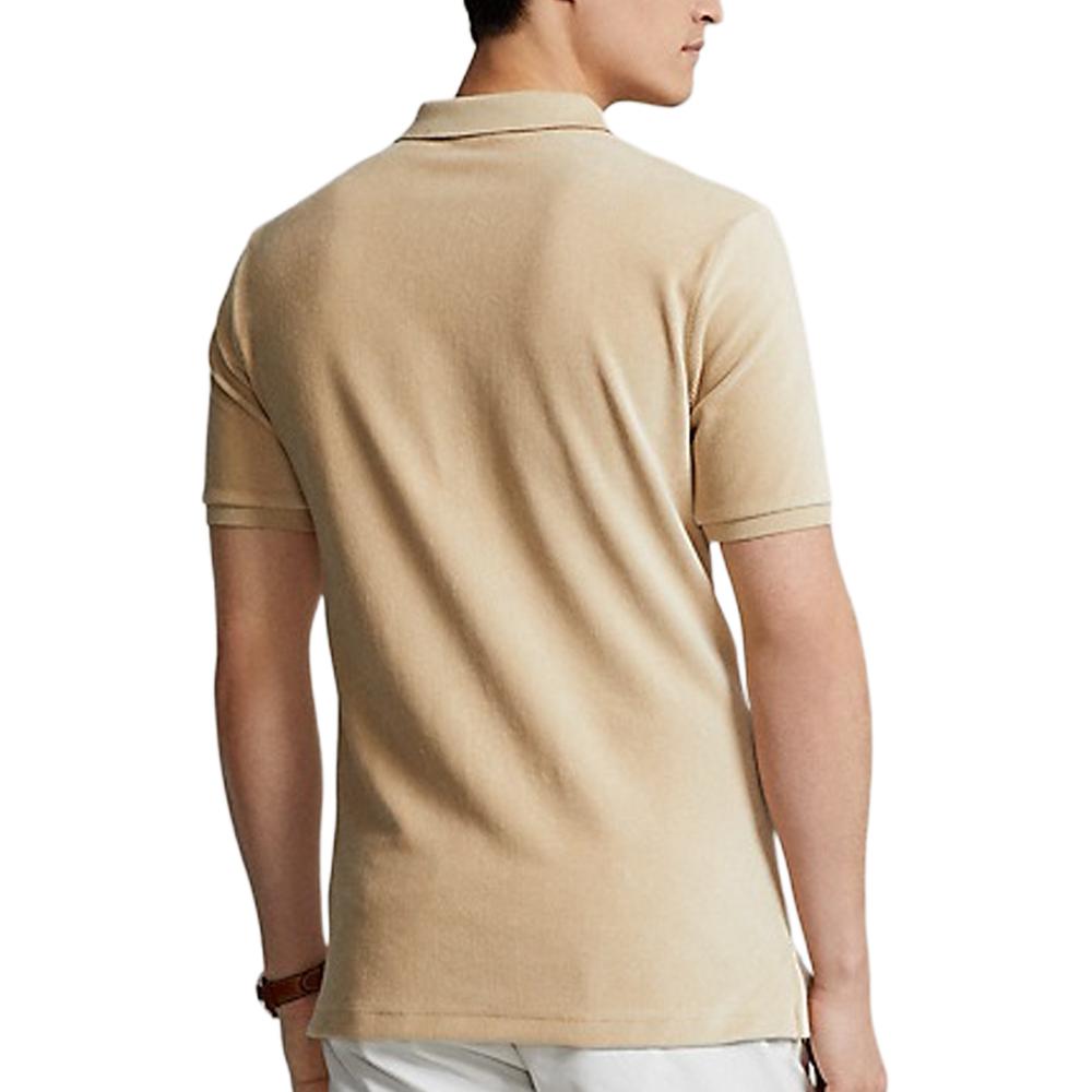 Polo Ralph Lauren SS23 однотонная рубашка поло с коротким рукавом мужская коричневая 710870645-022