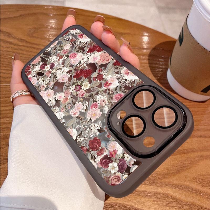 Силиконовый чехол для телефона с цветочным узором для iPhone 16 Pro 15 Pro Max 14 13 12 11, защитный противоударный прозрачный мягкий чехол из ТПУ