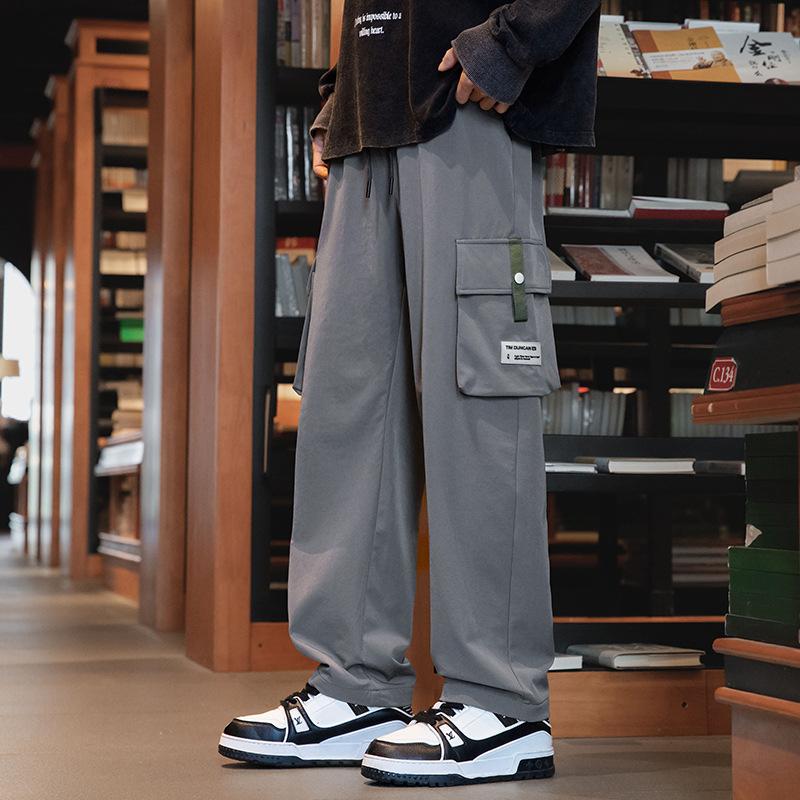 Новый комбинезон мужской осенне-зимний свободный прямой флисовый большого размера мужские повседневные спортивные брюки