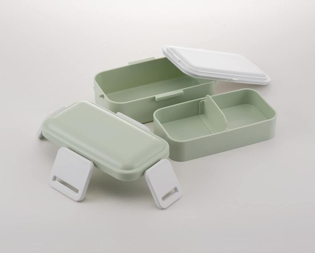 Skater Antibacterial Lunch Dull Made in Soft-Serving Dome-Shaped Lid, Two-Tier Box, 600ml, Green, Japan, PFLW4AG-A