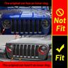 Inserts ABS Front Grill Rings Cover and Front Headlight Circle Kit for Jeep Wrangler JL Gladiator 2018-2019