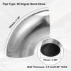 uxcell Отвод из нержавеющей стали SS304 90 градусов, изготовленный методом дорновой гибки, выпускной патрубок для автомобиля