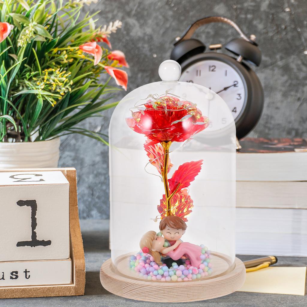 Декор для столешницы Сухоцветы Стеклянная крышка Ваза Прозрачные украшения Деревянные консервированные