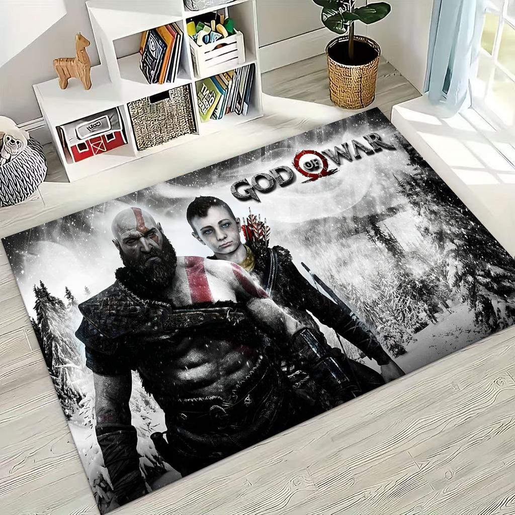 Классика God of War Кратос 3A Игра Игровой ковер для спальни, гостиной, дивана, домашний коврик для двери, декор, большой детский игровой нескользящий коврик для пола