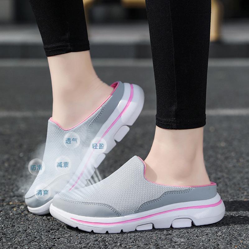 Fashion 2024 Fashion New Large Size Casual Shoes Women's  Single Shoes Women's Flat Bottom  Mesh Breathable Sandals