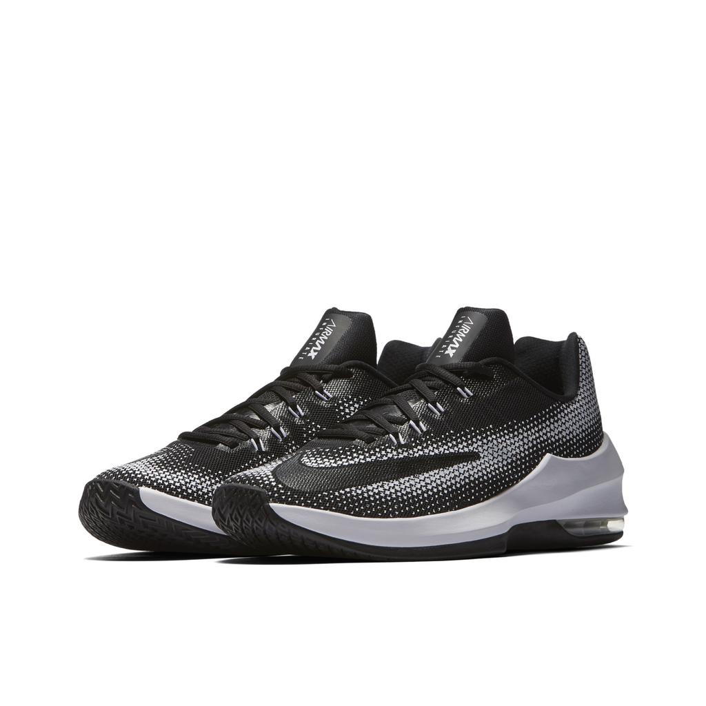 Nike Air Max Infuriate Comfortable Versatile Shock Absorbing Durable Mid-Top Basketball Shoes Men Sneaker Black White 852457-010