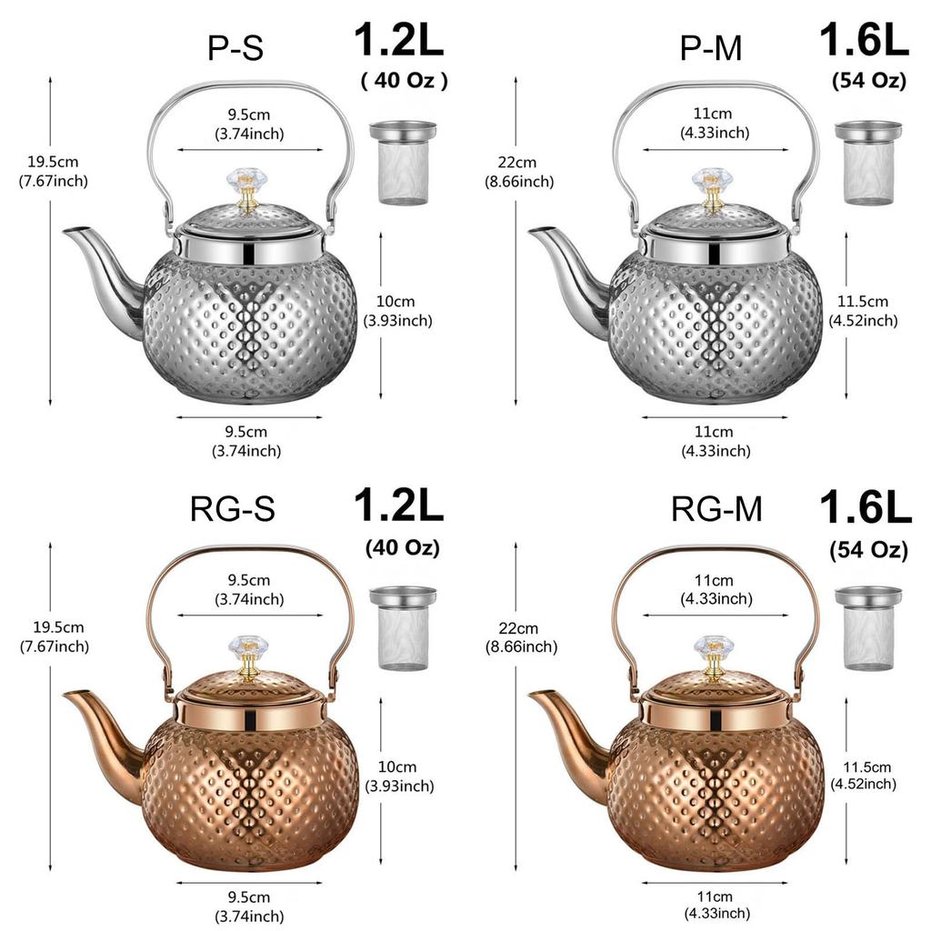 Круглые чайники Заварники из нержавеющей стали с ситечком Чайники для кипячения воды Короткие носики Чайники для кофе пуровер