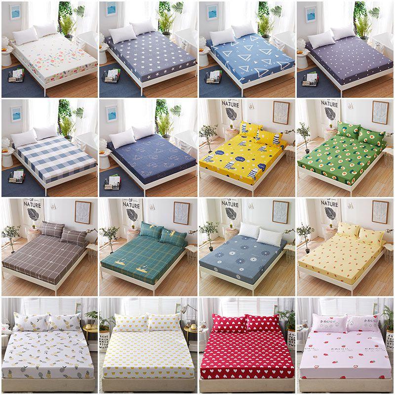 Sheet Bed Fitted Cover Without Pillowcase Floral Printed Single King Double