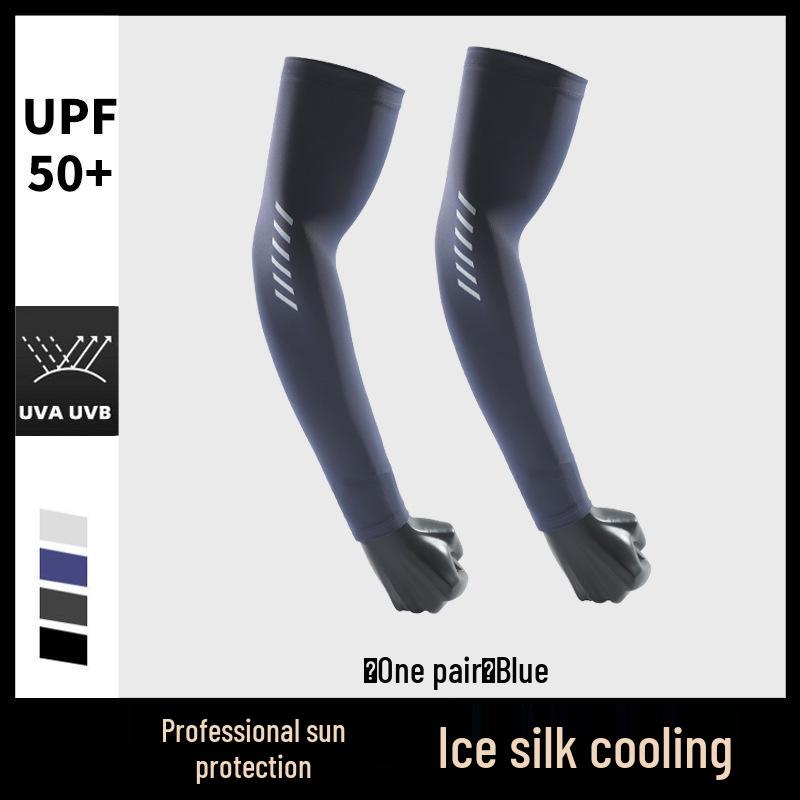 Premium Anti-UV Ice Silk Arm Sleeves for Men - Ultra-thin, Cool, Breathable Sun Protection for Cycling and Outdoor Activities.