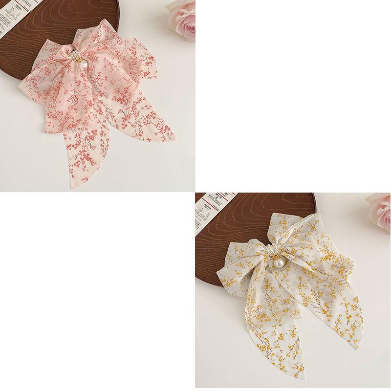 Заколка для волос с цветочным бантом и жемчугом для женщин, аксессуары для волос