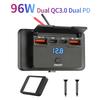 96W 4 Ports 12/24V USB C Outlet Panel Dual PD Wall Mount Car Charger Socket with Button Waterproof Socket Accessories for Car Truck Boat Bus RVs