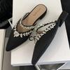 Luxury Rhinestone Modern Slippers Sandals for Women Summer Sexy Pointed Toe Designer Mule Shoes Elegant Party Party Shoes Ladies