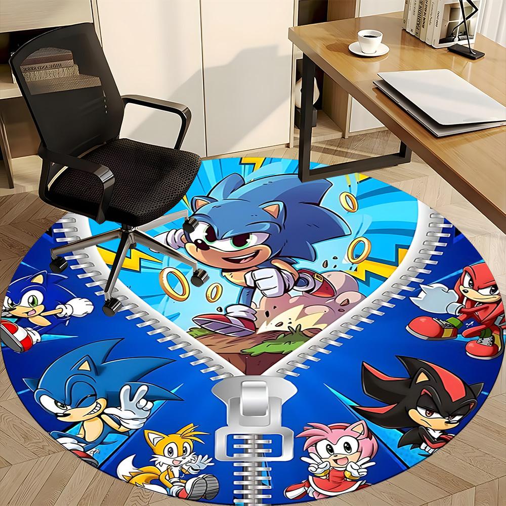 1pc Sonic the Hedgehog Chair Carpet for Office, Indoor Non-Slip Polyester Fiber Carpet, Machine Washable, Durable Construction yy251205133