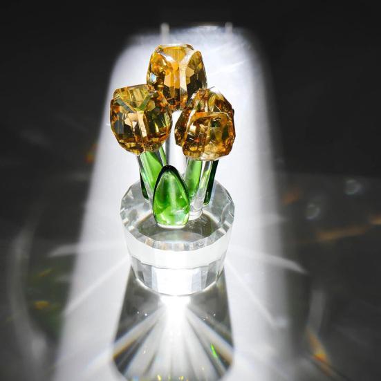 Коллекционная фигурка тюльпана из искусственного хрусталя, прозрачный тюльпан, стеклянный букет цветов, подарки на День святого Валентина, день рождения, женщине, девушке, жене