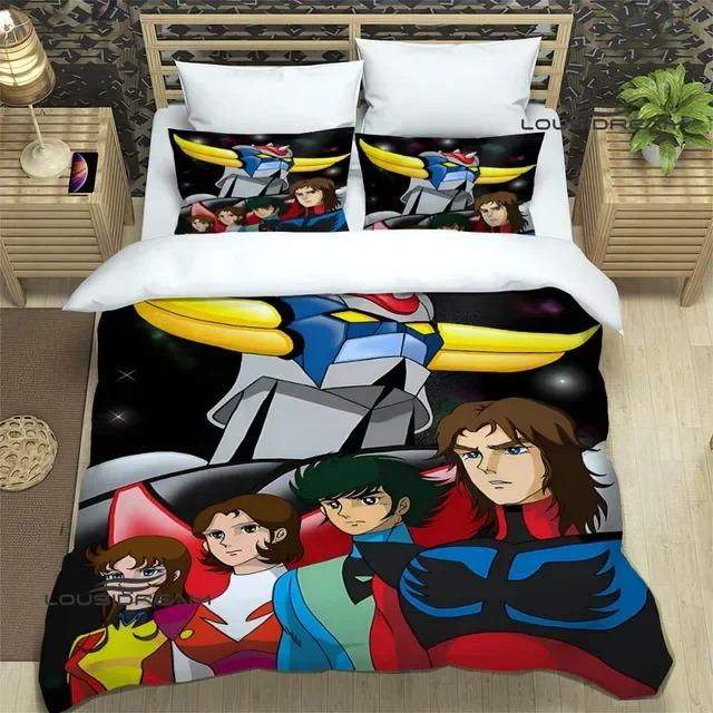 Постельное белье Ufo Robo Grendizer Goldorak 3D-печать Подходит для спальни Комплект с пододеяльником и наволочками Детский домашний текстиль