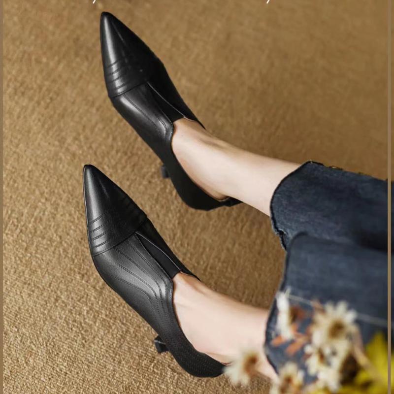 Модные новые женские босоножки на шпильках с острым носком на высоком каблуке, черные ботильоны для женщин, осень-зима