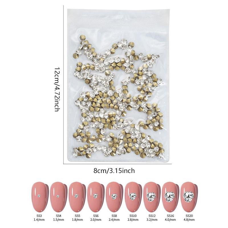 1440 шт. блестящие кристально чистые стразы без горячей фиксации с плоской основой стразы для шитья/ткани/дизайна ногтей стразы украшения