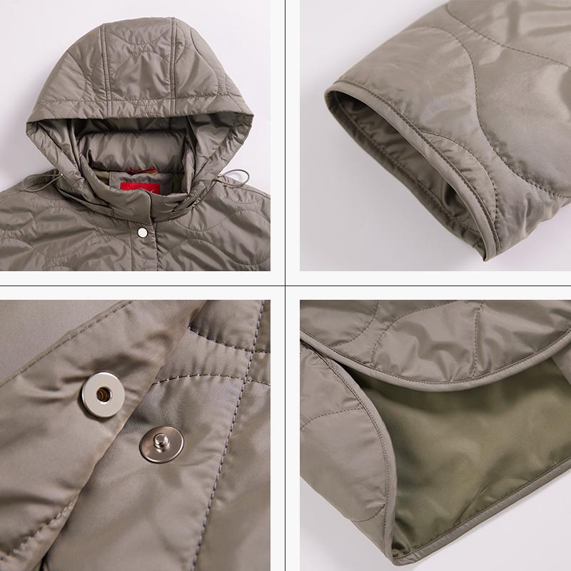 Astrid 2023, весенние женские парки больших размеров, пальто, длинная свободная стеганая женская куртка с капюшоном, модная верхняя одежда, стеганый тонкий хлопок