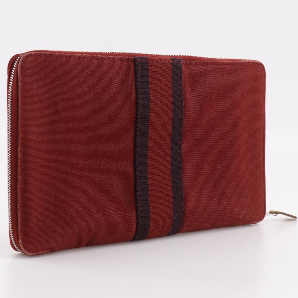 HERMES Fourre Tout Multi Perth GM Purse Red canvas unisex Used