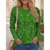 Spring and Autumn Round Neck 3D Floral Printed Top Fashionable Casual Long Sleeved Women's T-shirts
