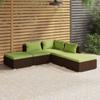 Day and Night - Day and Night 5-piece Garden Sofa Set and Brown Synthetic Rattan Cushions