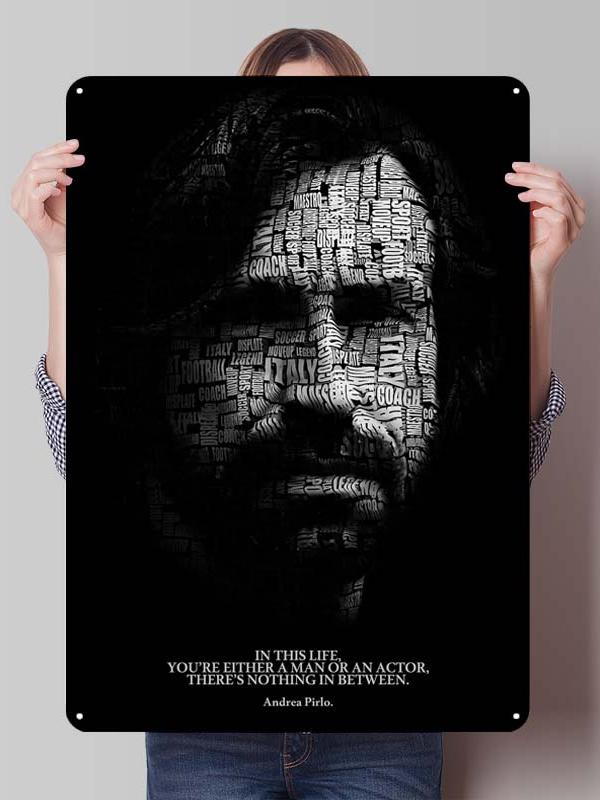 Андреа Пирло Футболист Металлические Постеры Настенное Искусство Фресок Металлическая Жестяная Табличка на Заказ для Украшения Стены Ретро Декор