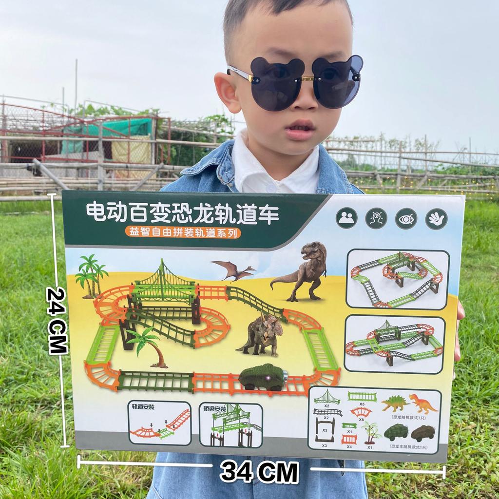 Electric Track Toy Car Educational Splicing Space Park Changeable Dinosaur Rail Car Children'S Toy Supply