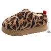 Зимние новые бархатные утолщенные сноубутсы на толстой подошве для женщин, теплые короткие ботинки с леопардовым принтом большого размера, хлопковая обувь для женщин