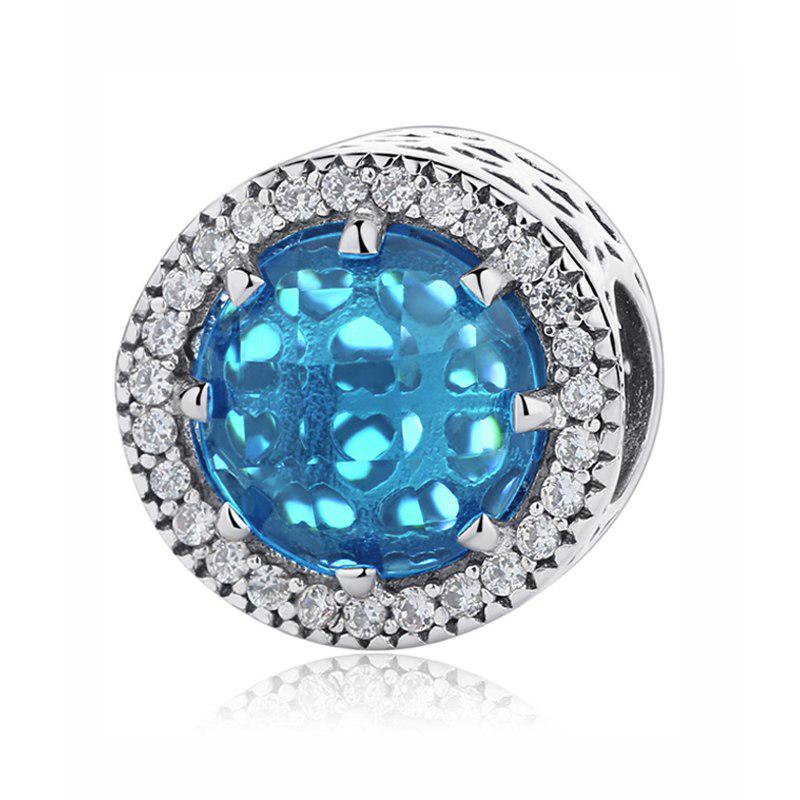 Шарм из стерлингового серебра 925 пробы с голубым кристаллом