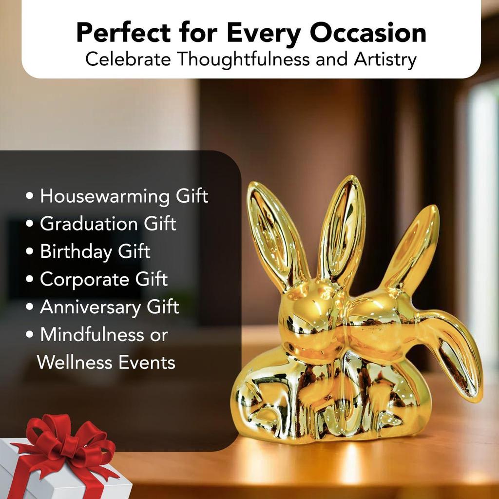 Rabbit Show Pieces for Home Decor Living Room Garden Decorative Items | Cute Animals Showpieces Gift Item for Decoration