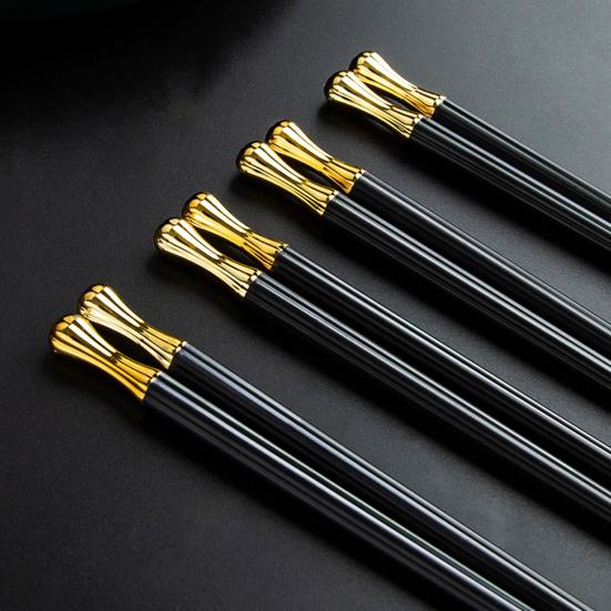 5 пар палочек для еды, нескользящие, устойчивые к высоким температурам, креативный подарок, черный горячий горшок, китайские палочки для еды