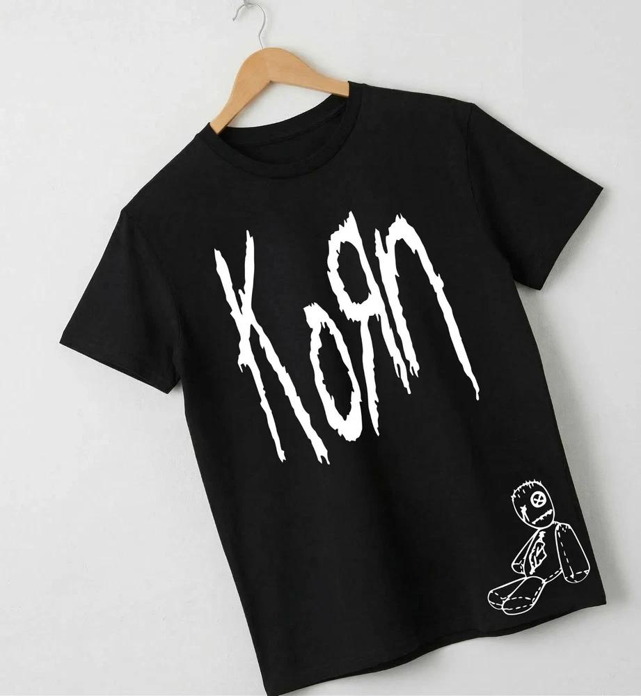 Футболка группы Korn 90-х Nu Metal Графическая Рок-футболка Issues Кукла Вуду унисекс женская