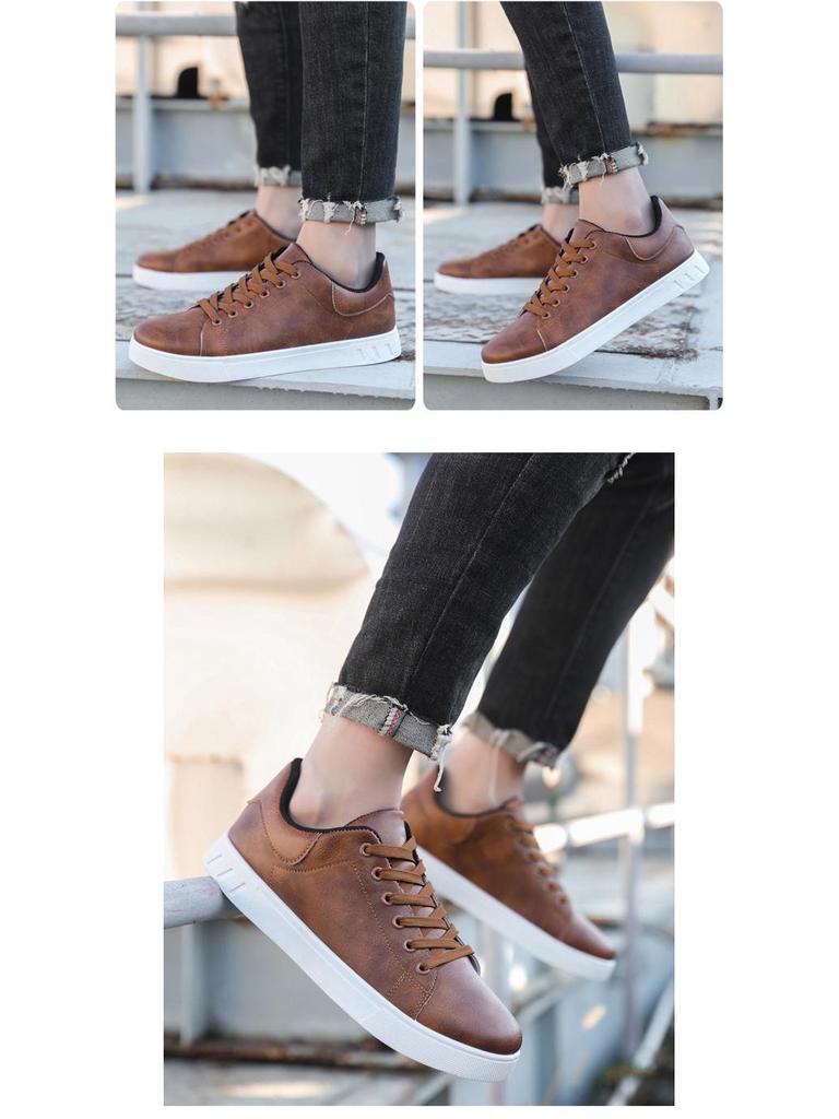 2024 Большие размеры Мужские модные мягкие белые туфли на каждый сезон