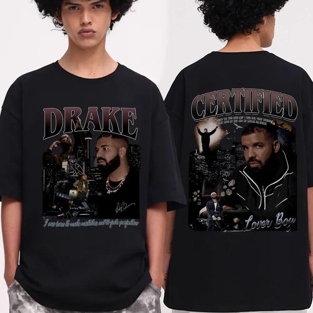 Рэпер Дрейк, новая футболка большого размера, сертифицированная футболка для мальчиков с принтом альбома Lover Boy, унисекс, повседневные забавные футболки в стиле хип-хоп, уличная одежда унисекс