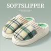 Old-fashioned Striped Thick-soled Cotton Slippers Piled and Thickened Warm and Non-slip Women's Slippers Indoor Home Cotton Shoes