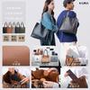 Mura Tote Shrink Large Genuine Black Men's Bag, Leather, Capacity, Leather,